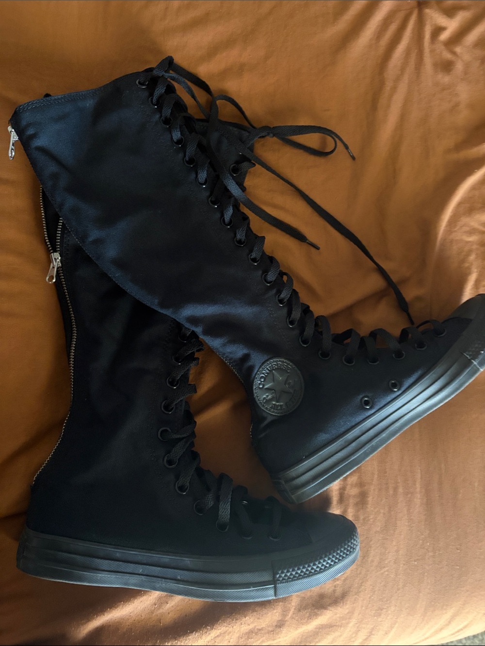 Black High-Top Lace-Up Women's Boots